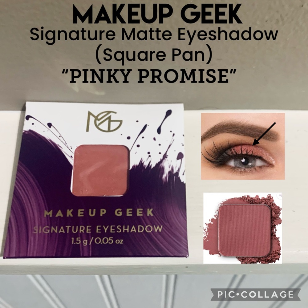 NWT Full Size MAKEUP GEEK Square Pan, Matte Eyeshadow “PINKY PROMISE”